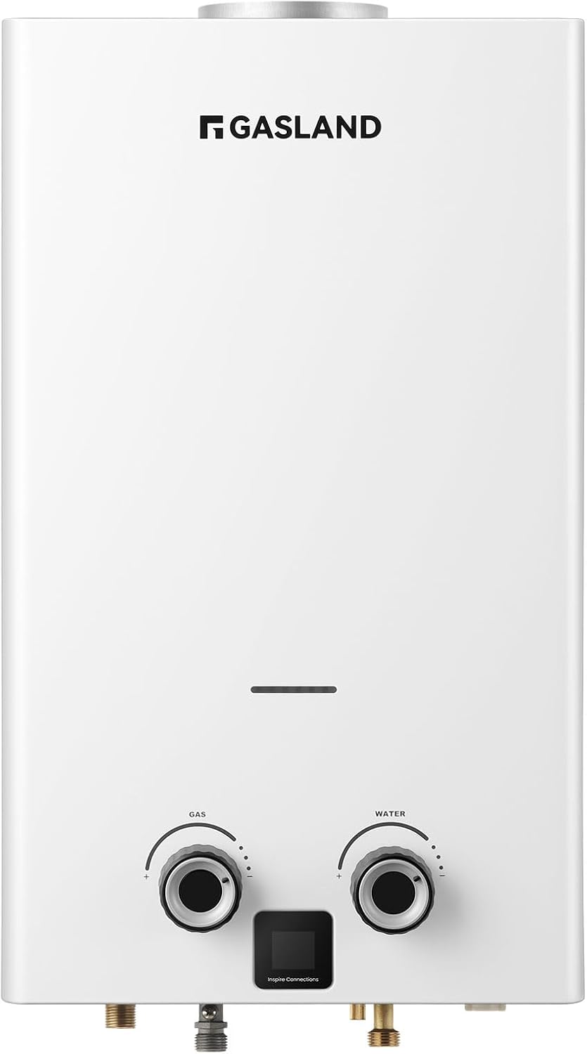 GASLAND Gasdurchlauferhitzer, 11 Liter, 22 kW, 3 V, Weiß, Durchlauferhitzer BG300, Niedriges NOx, LPG Gas Gasdusche