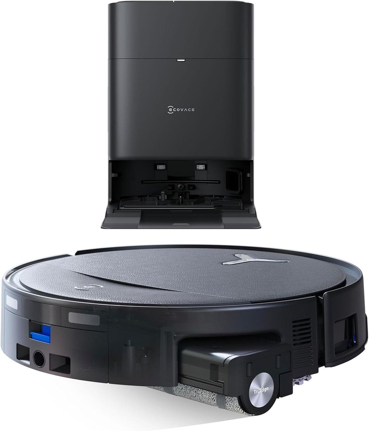 ECOVACS Saugroboter Deebot T80 OMNI, Schwarz, S mit Wischfunktion, Roboterstaubsauger 24.800 Pa, OZMO Roller 2.0