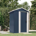 Gerätehaus Xichuzi, 126x97,5x177 cm, Verzinkter Stahl, Blau/Grau, Geräteschuppen, Gartenhaus, Fahrradunterstand