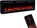 GLOW FIRE Elektrokamin, 127x35x12 cm, 1800 W, Schwarz, Inside 127 mit realistischem 3D LED-Feuer - Wand- mit, App Steuerung