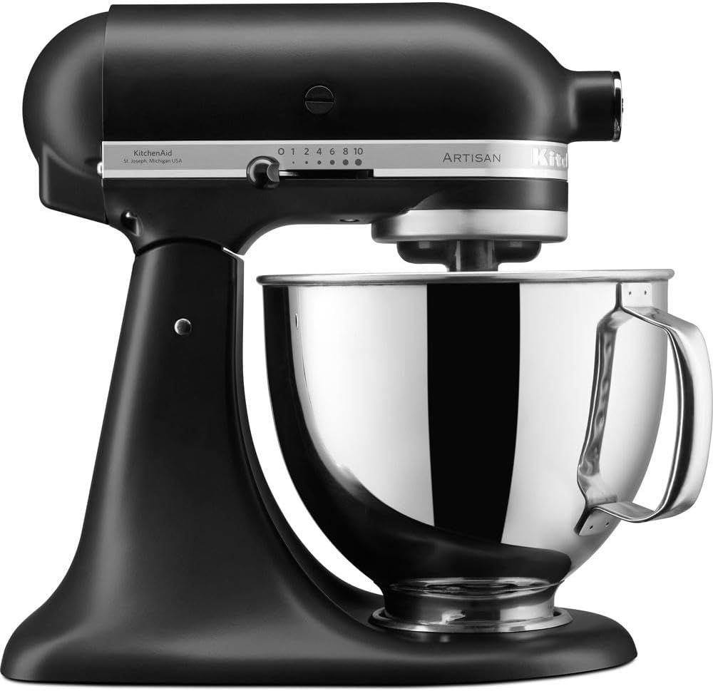 KitchenAid Knet- & Rührmaschinen, 4.8 L, Schwarz, Küchenmaschine - Artisan - Kippbarem Food Processor
