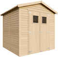 Gerätehaus TIMBELA, 4,2 m, Naturholz, Holz Gartenschuppen - Abstellkammer mit Fenstern