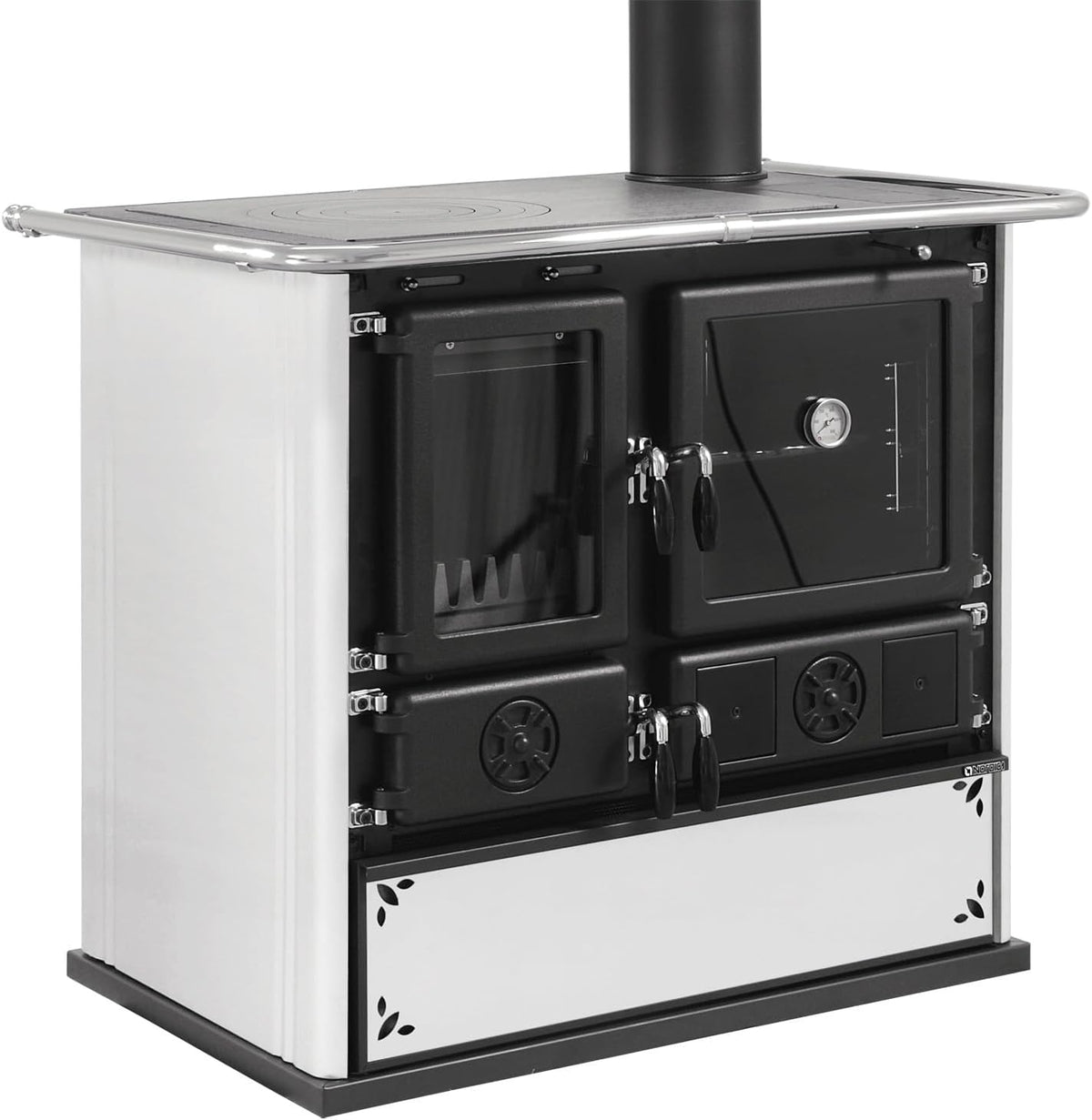 La Nordica Backofen, Schwarz/Weiß, 7015211 Rosa 5.0 Küchenofen Stahl Weiß gesprenkelt/A+