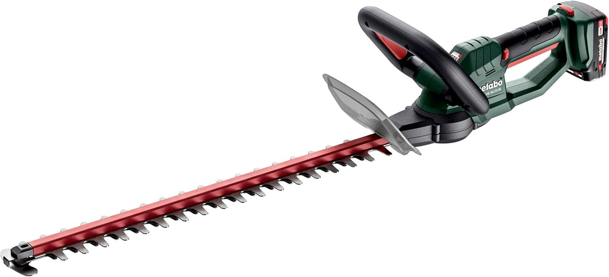 metabo Heckenschere, 18 V, Grün/Rot/Schwarz, Akku- HS 18 LTX 55, 601718500, Leicht und leise, Elektrische Hecken- und Strauchschere