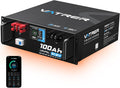 VATRER POWER Deep-Cycle-Batterien, 5,12 kW, 51.2 V, 100AH, Schwarz/Rot, Selbstheizender LiFePO4 Batterie, 100A BMS