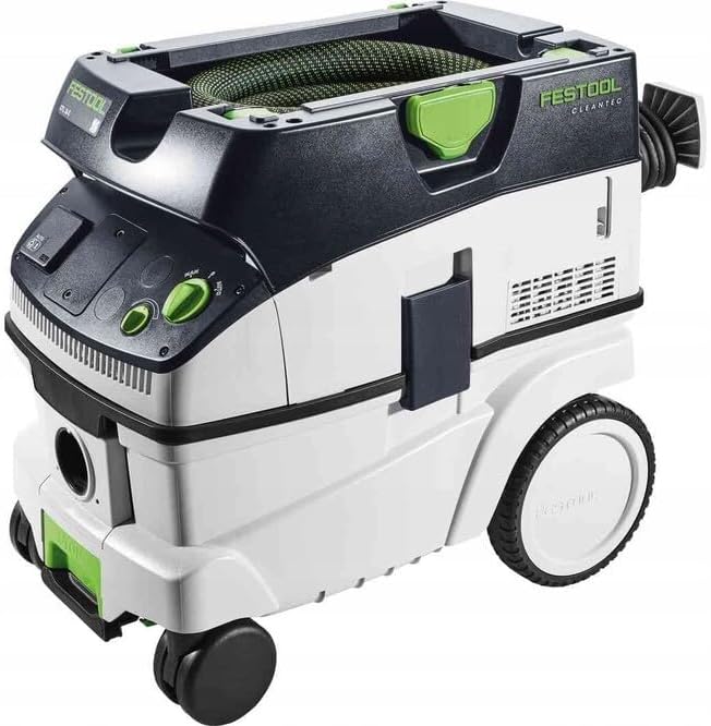 Festool Dunstabzugshaube, 3,5 m, Schwarz/Weiß/Grün, Absaugmobil CTL 26 E CLEANTEC (mit Hauptfilter, SELFCLEAN Filtersack