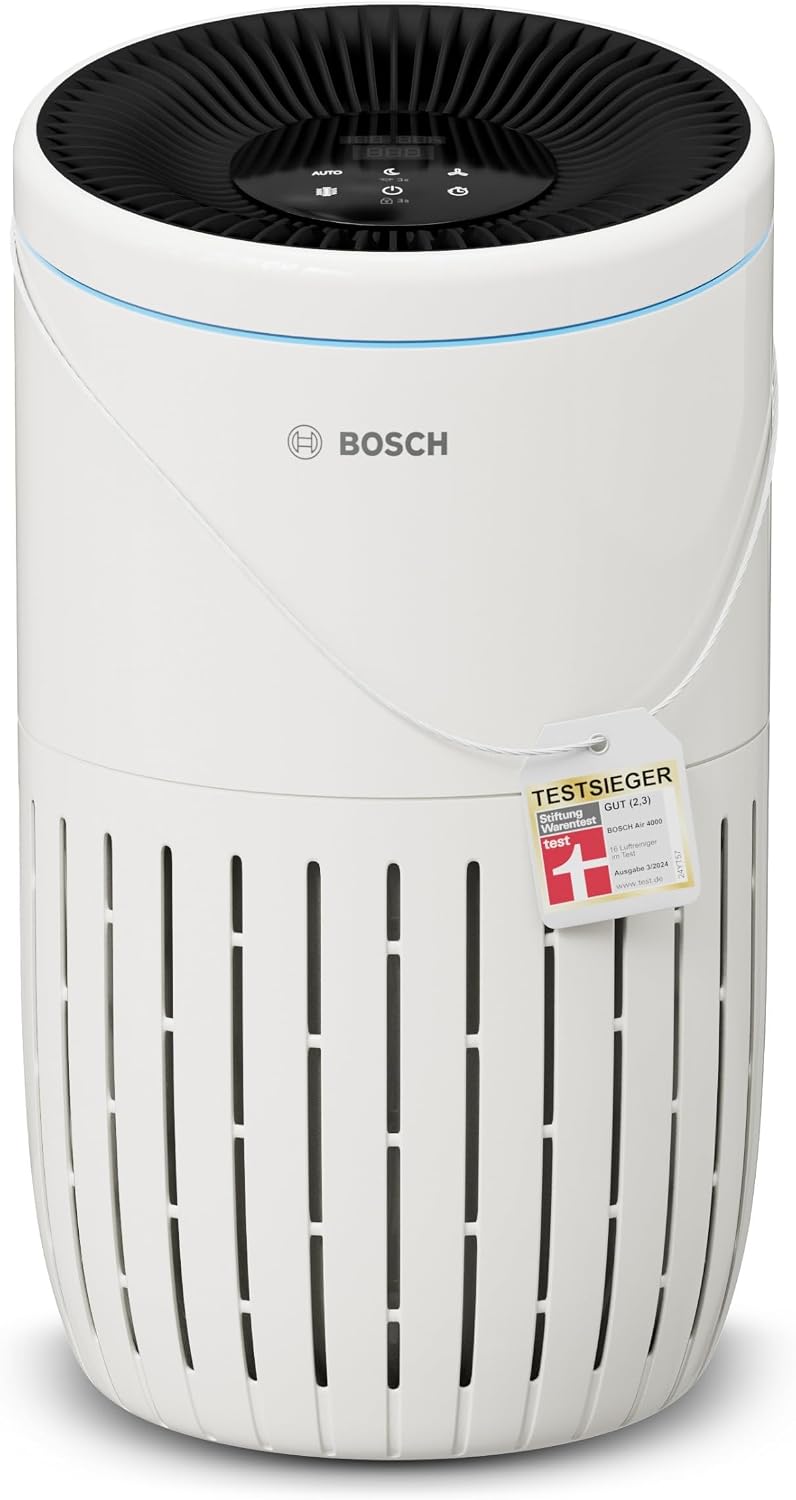 Bosch Thermotechnik Dunstabzugshaube, 62,5 m, 25 dB, 300 m, Weiß/Schwarz, Air 4000 Luftreiniger - Für Räume bis zu ² - Entfernt