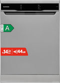 TELEFUNKEN Geschirrspüler, 60 cm, 44 dB, Silber, Spülmaschine freistehend, 14 Maßgedecke, 9 Programme, AquaStop