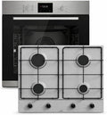 BÖHME Backofen, 60 cm, 78 L, Schwarz/Edelstahl, Einbau HB60F78PPX Edelstahl mit Heißluft, versenkbare Knebel, Timer