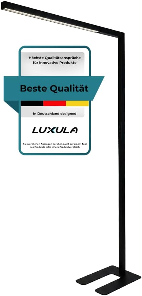 LUXULA Schreibtisch, 45 W, Schwarz, Büro Stehleuchte LED Up/Down dimmbar - Stehlampe Büro mit, 3500lm, 4000K Neutralweiß