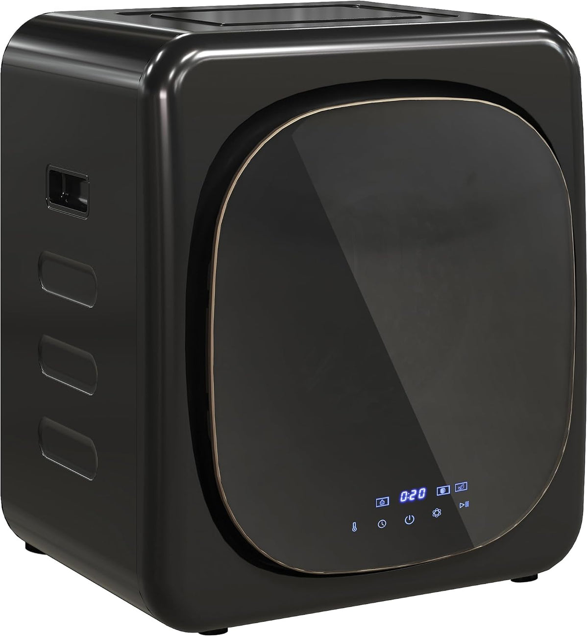 HOMCOM Wäschetrockner, 4 kg, 800 W, Schwarz, Mini mit 6 Programm LED-Touchscreen bis zu 60℃, Freistehend Wandmontierbar Ablufttrockner