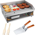 DULNICE Elektrogrill, 3000 W, 54 cm, Silber/Braun, Kommerzieller Grillplatte Elektrisch, Gerillt & Flache Oberseite Edelstahl Elektrische