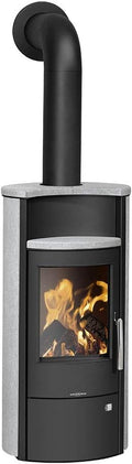 ORANIERII Kaminofen, 5,0 kW, Schwarz/Grau, ORANIER Pori 5 Speckstein Schwarz