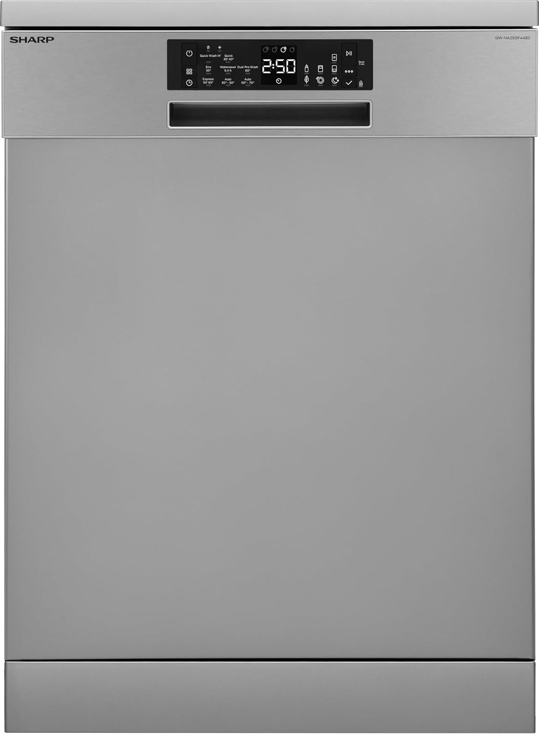 SHARP Geschirrspüler, 60 cm, Silber, QW-NA25GF44BS-DE freistehend / B / 14 Maßgedecke
