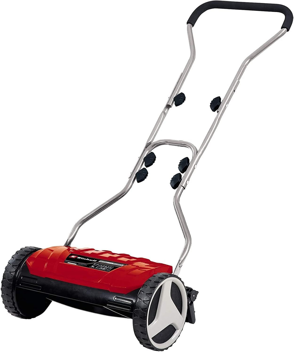 Einhell Rasenmäher, 38 cm, 250 m, Schwarz/Rot, Hand- GE-HM 38 S ( Schnittbreite, 4-stufige Schnitthöhenverstellung