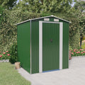 Gerätehaus Xichuzi, 192x191x223 cm, Verzinkter Stahl, Grün/Grau, Geräteschuppen, Fahrradgarage, Gartenhütte, Fahrradunterstand