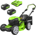 Greenworks Rasenmäher, 480m, 46 cm, 48 V, 24 V, Grün/Schwarz, Selbstfahrender Akku ( x 2) bis zu ², Schnittbreite