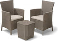 Gartenmöbel-Set Keter, Cappuccino/Sand, Allibert by Balkonmöbel Set Iowa, 3tlg., inkl. Sitzkissen, Kunststoff, flache Rattanoptik