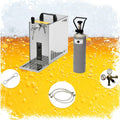 ich-zapfe.de Kompressor, 30 Liter, Silber/Schwarz, Komplett Set - Zapfanlage, Bierzapfanlage, Bierkoffer, Durchlaufkühler PYGMY 25 LE