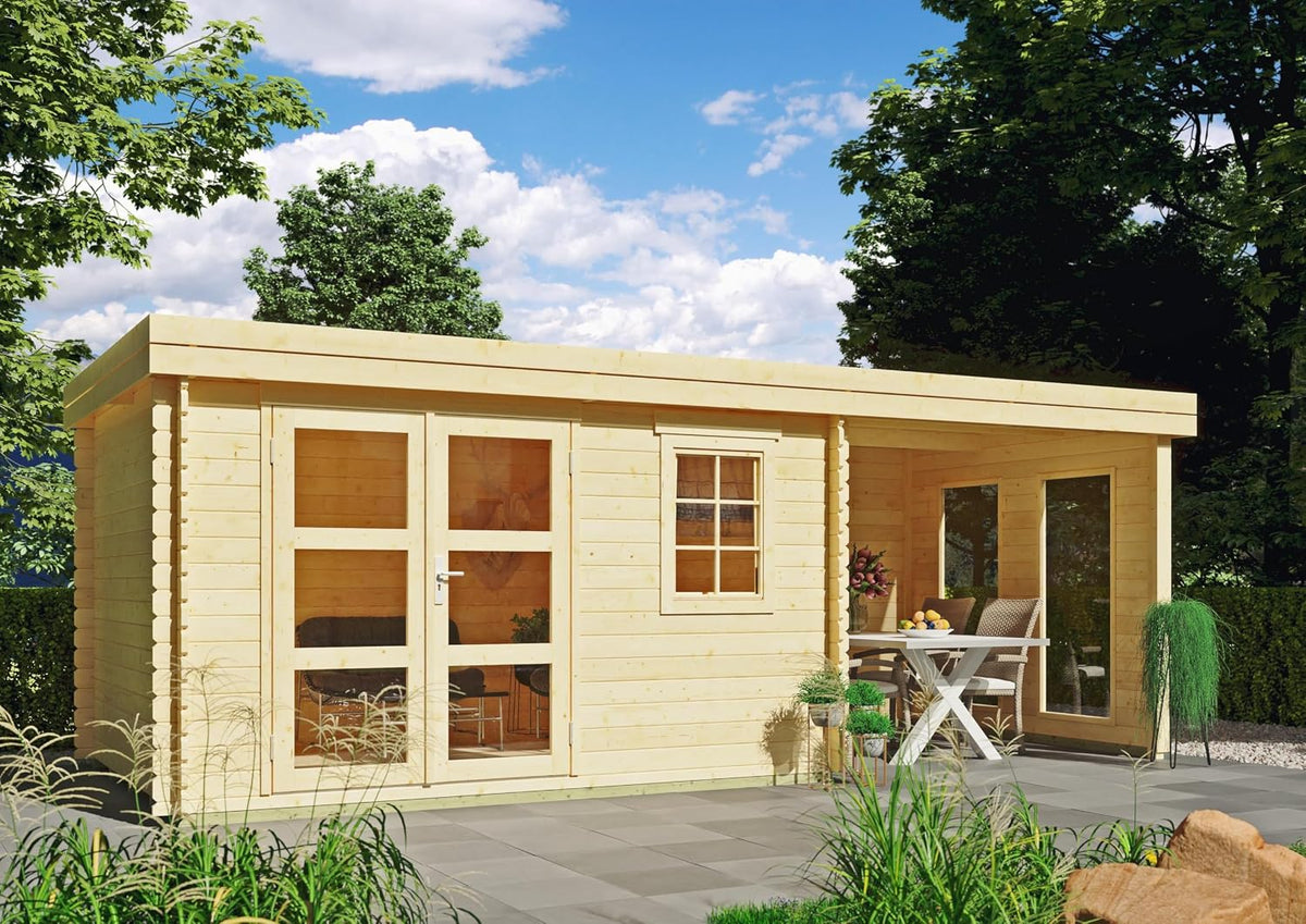 Gerätehaus Finnia Gartenwelt, 50 m, Hellbraun, Gartenhaus Woodbury III 5, 80x2