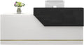 JQslycdmv Schreibtisch, 120 cm, mitteldichte Faserplatte (MDF), Weiß/Schwarz