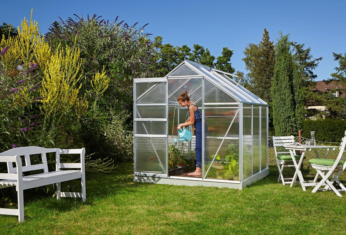 Vitavia Gewächshaus, 3,8 m, 4 mm, Silber, Comet 3800', Aluminium, Wetterfestes & stabiles Treibhaus, Robust & langlebig