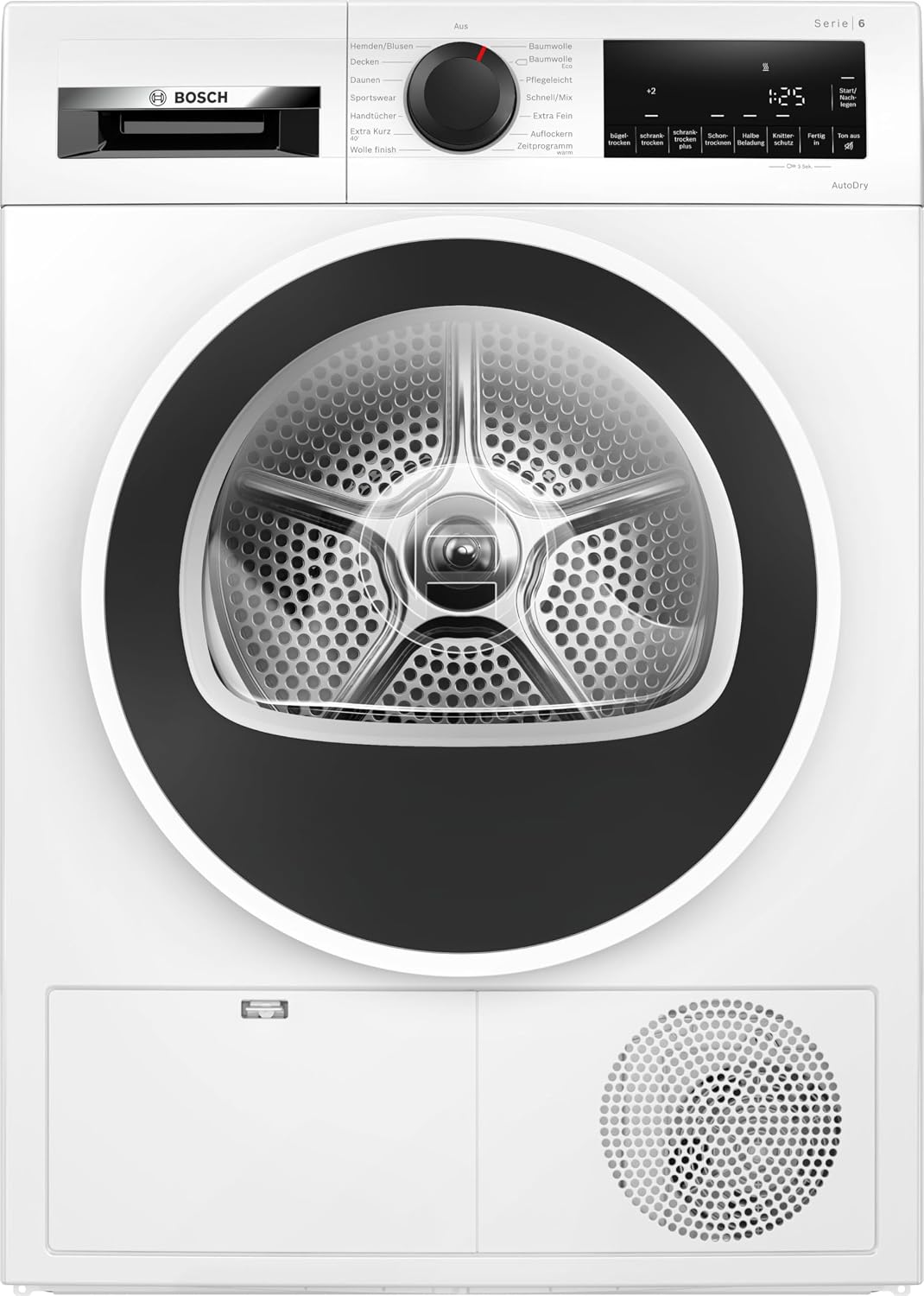 Bosch Wärmepumpentrockner, 9 kg, Weiß, für Wäsche, Serie 6, 259 kWh pro Jahr, Auto Dry, Anti Vibration-Design, Sensitive Drying-System