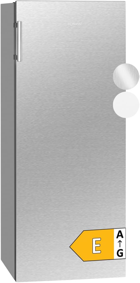 Bomann Getränkekühlschrank, 143 cm, 40 dB, 242 L, Silber, ® Kühlschrank ohne Gefrierfach, Energieklasse E, 5 Ablagen