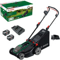 Bosch Rasenmäher, 43 cm, 75 mm, 40 l, 18 V, Schwarz/Grün, Akku- ROTAK 2-43 (Schnittbreite:, Schnitthöhe: 30-, Stoff-Grasfangkorb