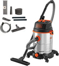 BLACK+DECKER Elektrowerkzeug, 30 Liter, 1600 W, Schwarz/Silber/Orange, Nass und Trockensauger BXVC30XTDE mit Integrierte Steckdose