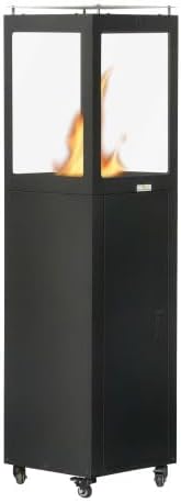 Green Flame Heizstrahler, 35x35x139 cm, schwarz, Outdoor Pellet Terrassenheizung - Pellet Heater