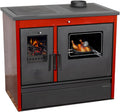 Hosseven Kaminofen, 11 kW, Rot/Grau, mit Backfach und Herdplatte 4050 Lotus Classic Rot Holzofen