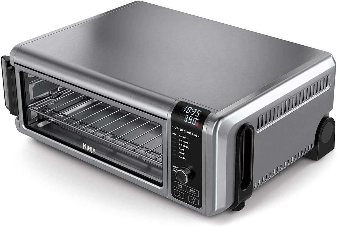 Ninja Heissluftfritteuse, Silber, Foodi Mini-Ofen [SP101UK] 8-in-1-Flip-Miniofen, Heißluftfritteuse, Backen, Grillen