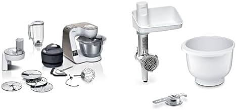 Bosch Hausgeräte Universalküchenmaschinen, Weiß/Silber, Küchenmaschine MUM5 MUM5XW20 & Zubehör-Set BakingSensation