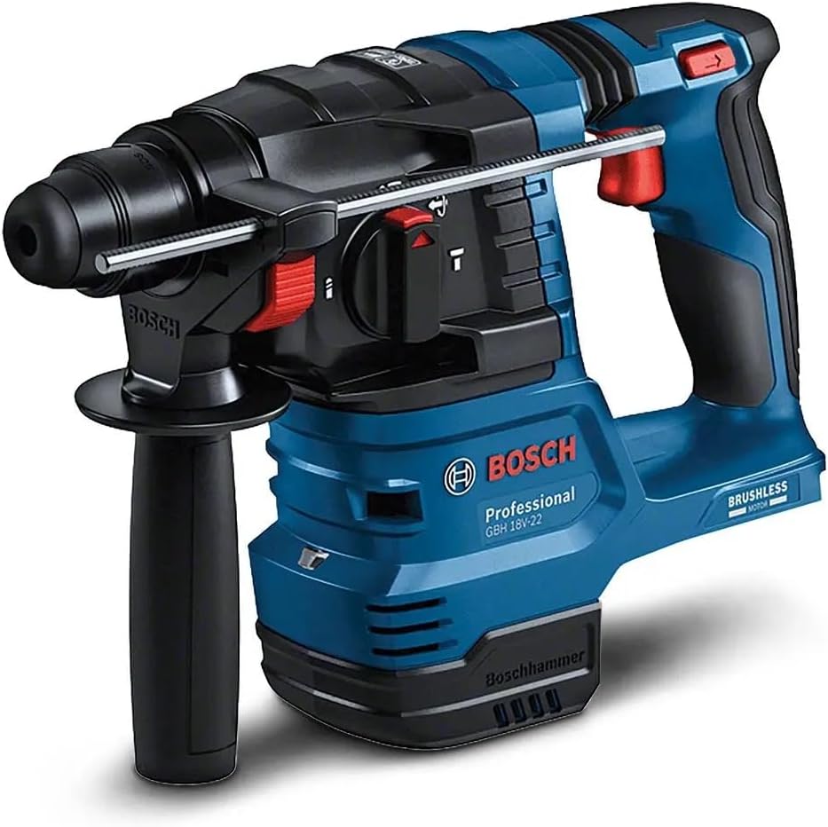 Bosch Professional Elektrowerkzeug, 18 V, Schwarz/Blau/Rot, System Akku Bohrhammer GBH -22 (mit SDS plus, KickBack Control und Vibration Control