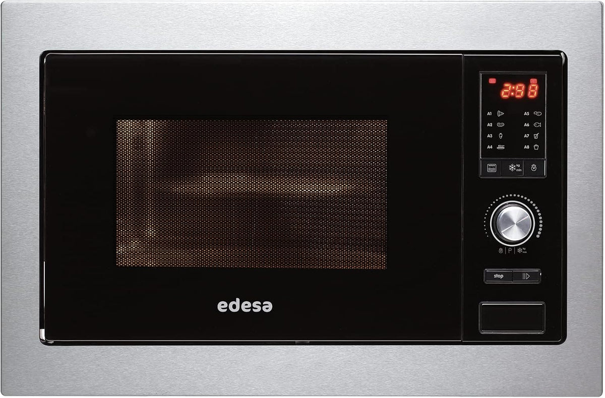 Edesa Mikrowelle, 60 cm, 1000 W, 25 L, 900 W, Silber/Schwarz, /EMW-2510-IG X, Glas Einbau mit Grill / Quarzgrill
