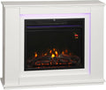 HOMCOM Elektrokamin, 2000 W, Weiß, mit Heizung, Elektrischer Kamin mit 12 Farbigen Flammeneffekten, 5 Helligkeitsstufen
