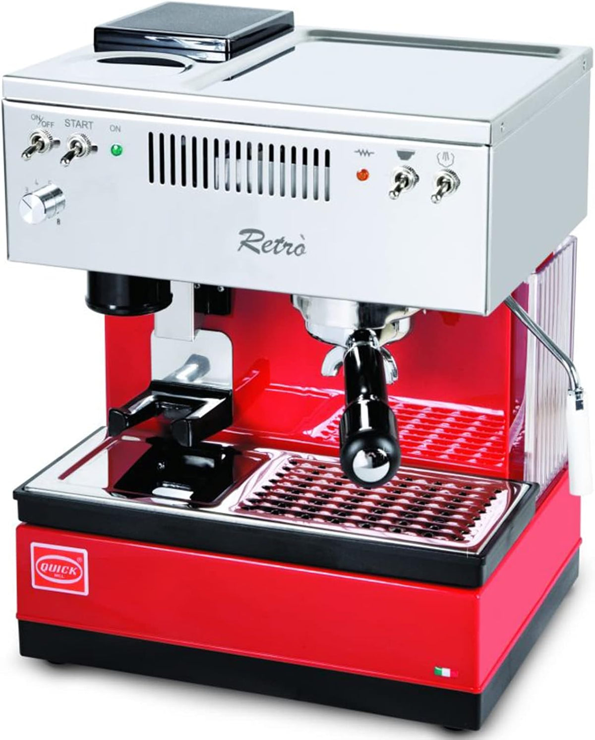 Quickmill Pfeffermühlen, Rot/Silber, Quick Mill 0835 Retro rot