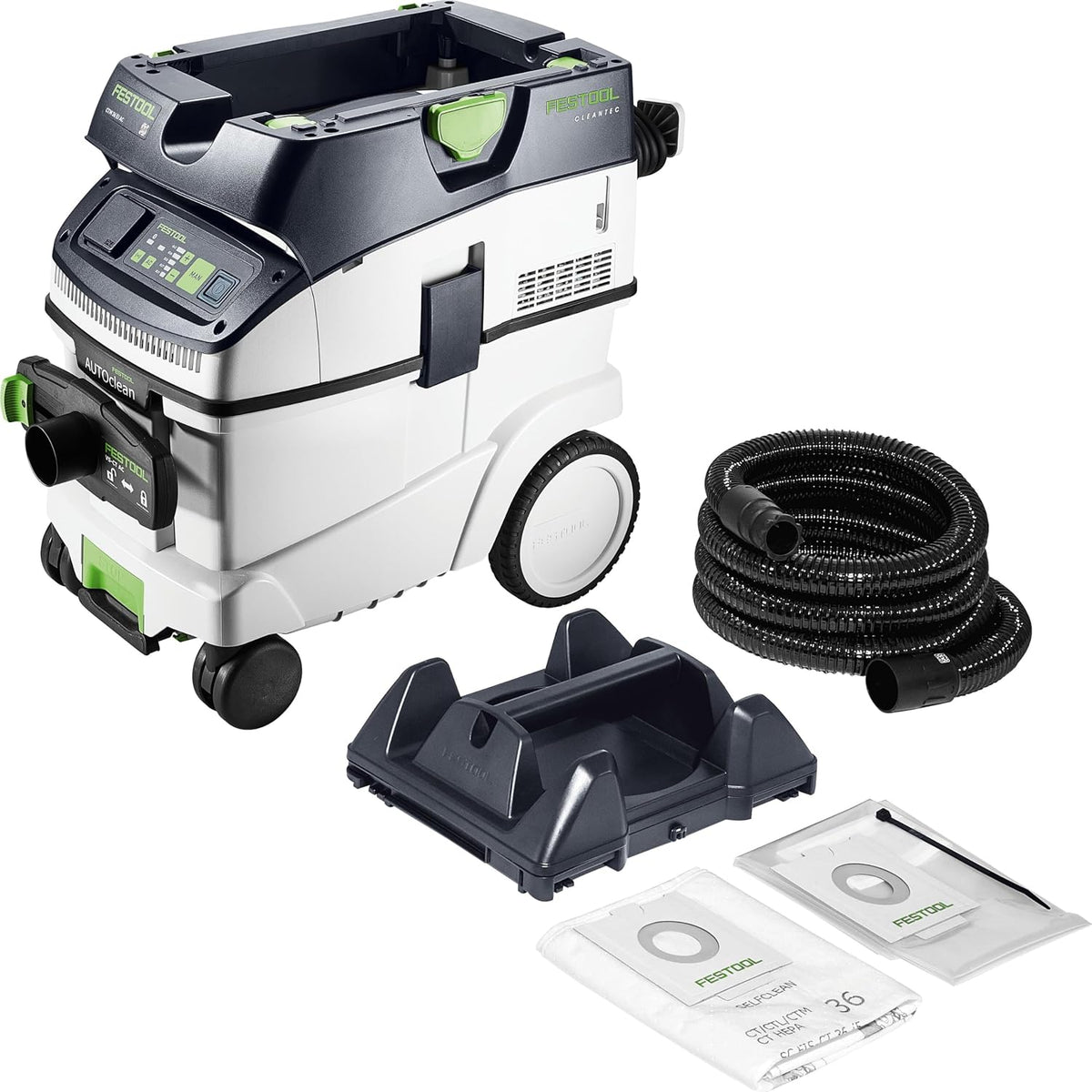 Festool Elektrowerkzeug, Weiß/Schwarz/Grün, Absaugmobil CLEANTEC CTM 36 Ei AC-PLANEX