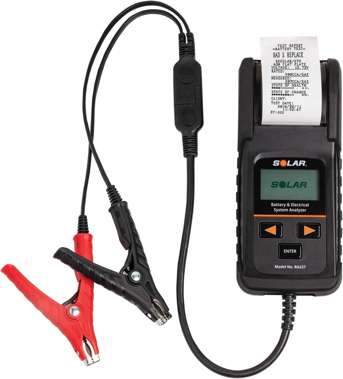 Clore Automotive Ladegeräte, Schwarz/Rot, BA227 Batterietester mit Drucker