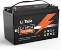 Litime Deep-Cycle-Batterien, 1280 Wh, 100 Ah, 12 V, Schwarz/Orange, LiFePO4 Batterie, Lithium Batterie mit 100A BMS