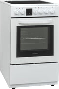 TELEFUNKEN Elektroherd, 55 Liter, 50 cm, Weiß, Standherd mit Glaskeramik-Kochfeld, freistehend breit, Herd mit Backofen und Kochfeld