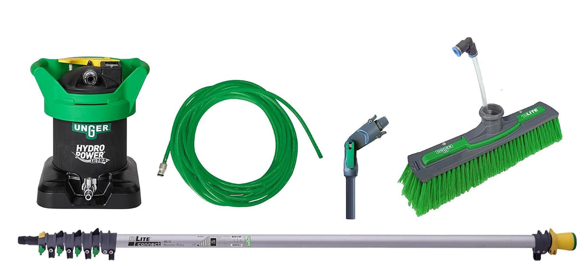 Unger Rasenmäher, grün/schwarz/grau, HydroPower Ultra Einsteiger Set (zur Fassaden- /, ohne Chemikalien, streifenfreie Oberflächen) DIUK1