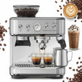 RBFGYIOP Kaffeemaschine, 15 Bar, 1350 W, 2,3 L, Silber, Siebträgermaschine Mit Mahlwerk & Druck, Espressomaschine Mit 15 Mahlgraden