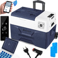 KESSER Kühlschrank, 30 Liter, 24 V, 230 V, Blau/Weiß, ® Kompressor Kühlbox elektrisch Gefrierbox, Mit APP-Steuerung USB-Anschluss 12/