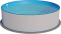 Summer Fun Stahlrahmenpool, 120 cm, 0,4 mm, Weiß/Blau, Stahlwandpool rund Größe wählbar, tief, Stahl weiß, Folie blau