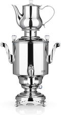 BEEM Teemaschinen, 1800 W, 1,3 l, 5 l, Silber, ROMANOV + Samowar -, Edelstahl, Türkischer Teekocher elektrisch