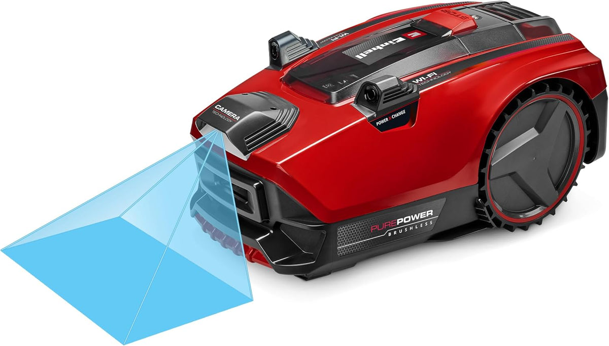 Einhell Mähroboter, 4,0 Ah, 600 m, 18 V, Rot/Schwarz, FREELEXO CAM Plus 600 Power X-Change (, Kamera statt Begrenzungsdraht