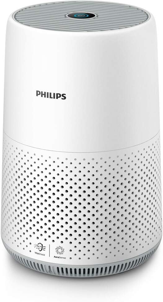 Philips Dunstabzugshaube, 49 m, Weiß, 800 Series Luftreiniger, entfernt Pollen, Staub, Viren und Aerosole in Räumen bis zu ²