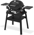 Weber Gasgrill, Schwarz, Q 1200N mit Seitentischen & kompakten Stand/Grill für, porzellanemaillierten Gussrosten und elektronischer Zündung